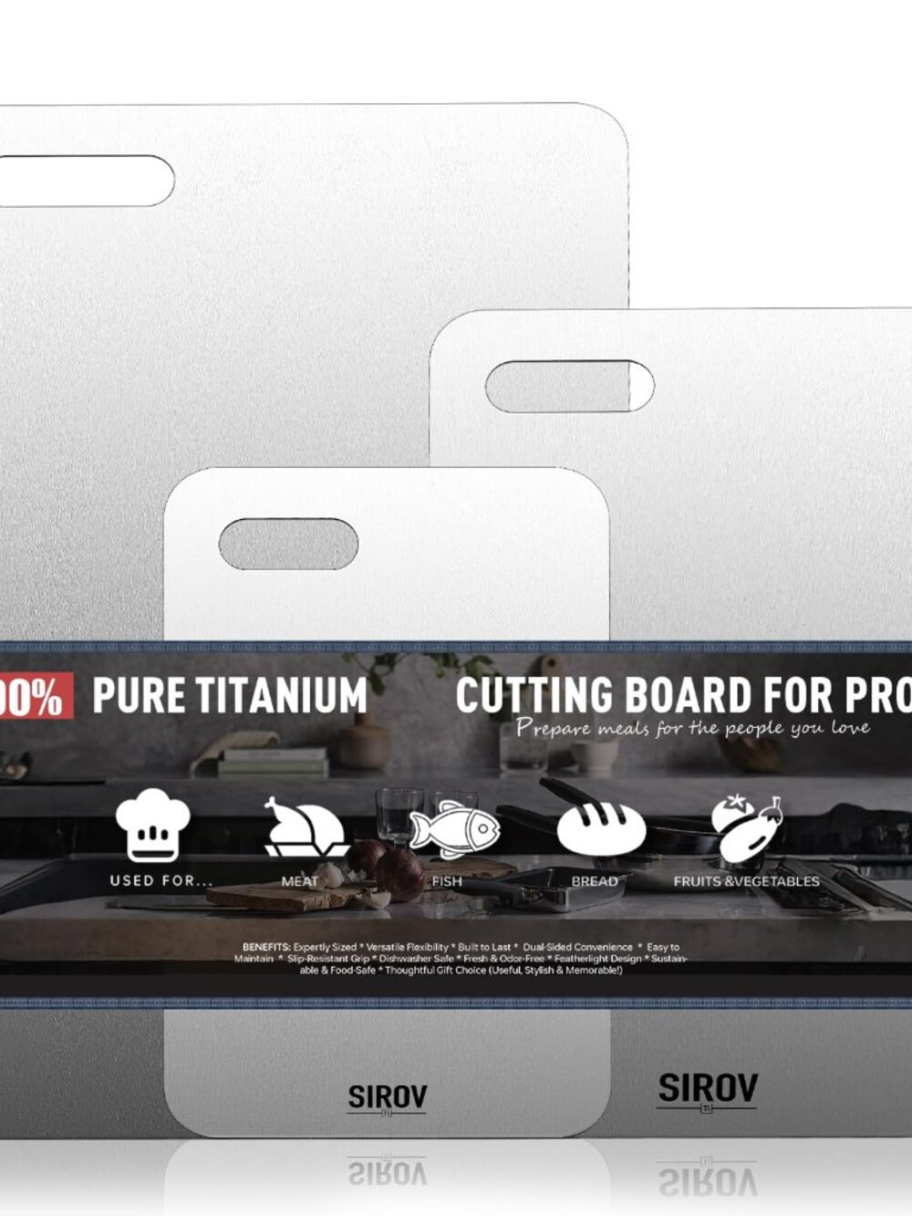 Titanium Cutting Board Set 3 PCS
